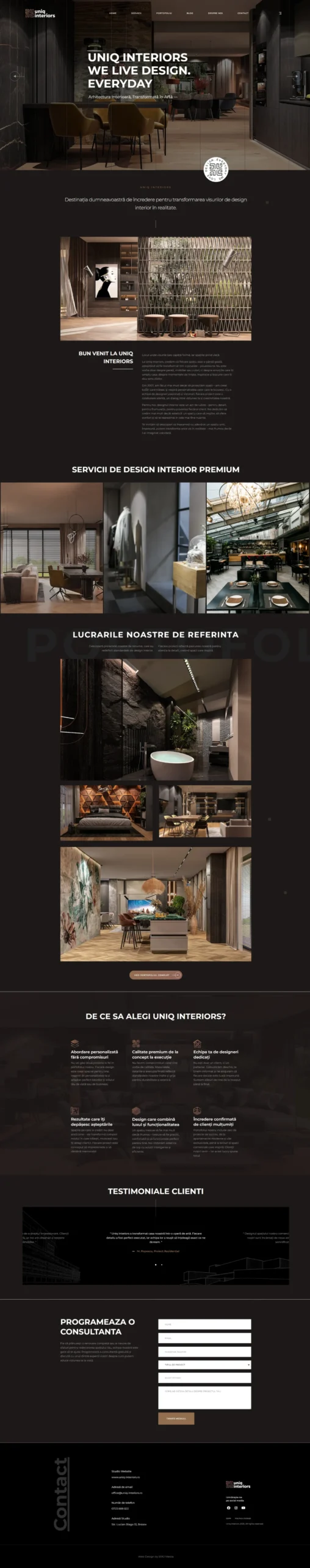 website de prezentare design interior