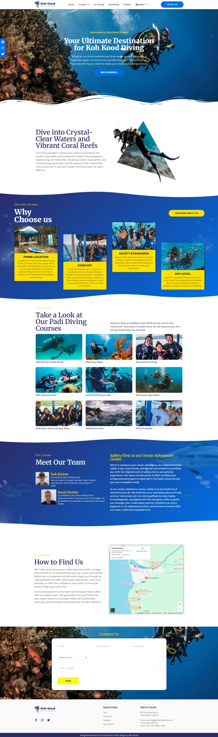 website prezentare scuba